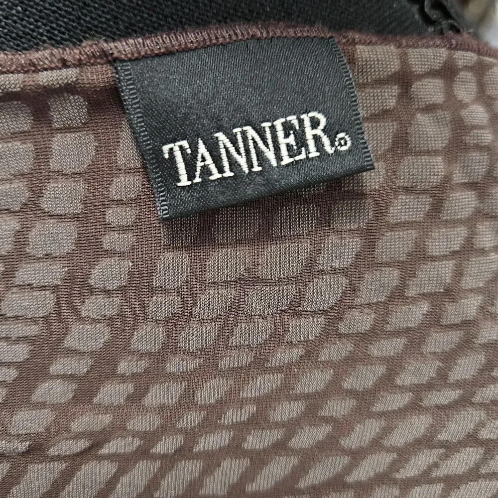 Tanner Velvet & Rayon Long Scarf Dark Brown Pebble Pattern 21 x 68
